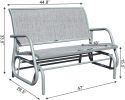 2 Person Swing Glider Chair Patio Swing Bench with Cup Holder Garden Rocking Seat for Outdoor Patio,Backyard,Deck Swimming Pool(D0102HPUDWU)