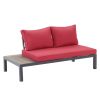 Grey Coated 4 Piece Aluminum Sectional Seating Group(D0102HEV8KG)