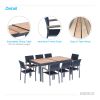 Higold - Heck 9 Piece Retractable Patio Dining Sets, Grade A Teak, Matte Charcoal Aluminum Frame and Textilene Finished(D0102HH16D7)