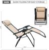 Zero Gravity Chair Patio Folding Lawn Lounge Chairs Outdoor with sidetable for Backyard Porch Swimming Poolside and Beach Set of 2(D0102HPF56A)