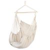 Hammock Chair Distinctive Cotton Canvas Hanging Rope Chair with Pillows Beige(D0102HEVKVA)