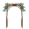 Free shipping 7FT  Beautiful And Practical Garden Arch Dark Brown YJ(D0102HEB8YU)