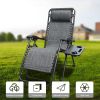 Zero Gravity Chair Patio Folding Lawn Lounge Chairs Outdoor with sidetable for Backyard Porch Swimming Poolside and Beach Set of 2(D0102HPF56W)